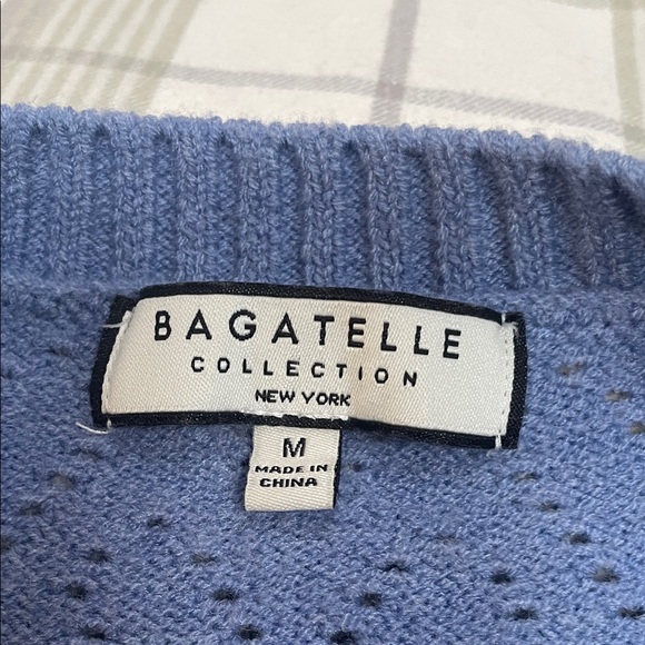 Lace Knit Blue Ruffle Cardigan - Picture 2 of 5